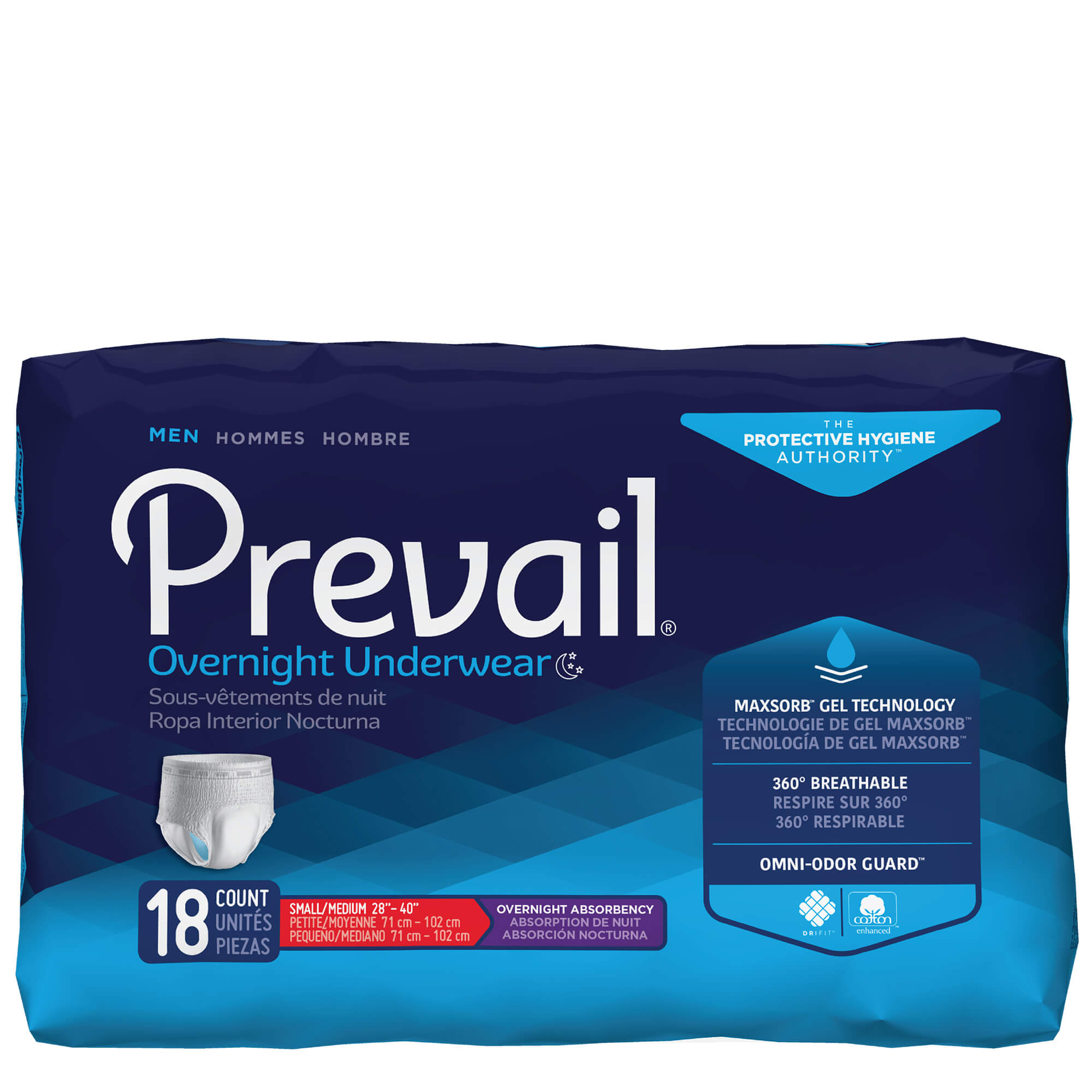 Prevail Dri-Fit Maximum Absorbency Incontinence Underwear for Men,  Large/Extra Large, 18-Count : : Health & Personal Care